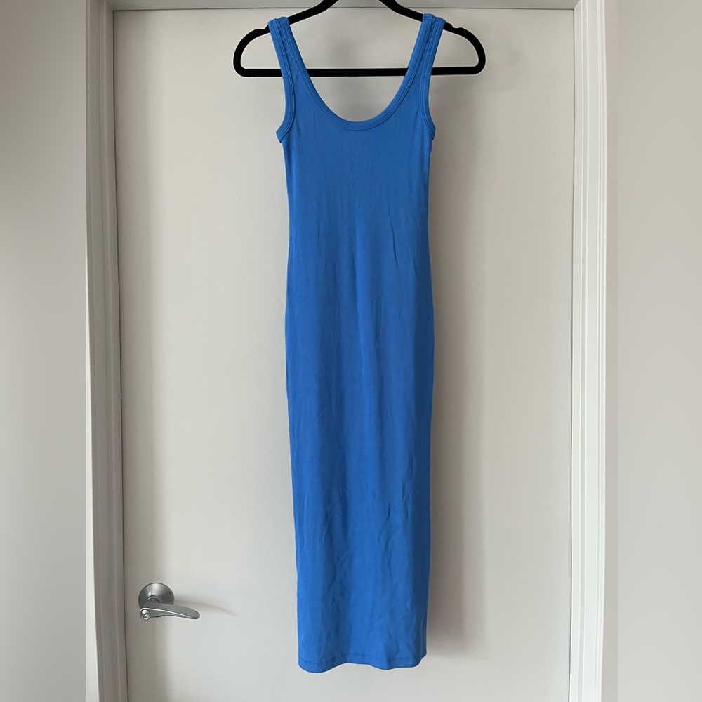 H&M | Ribbed Bodycon Dress | Blue | 12 - Picture 2 of 3